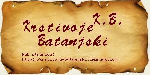 Krstivoje Batanjski vizit kartica